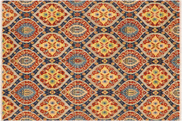 handmade Transitional Kafkaz Chobi Ziegler Blue Gray Hand Knotted RECTANGLE 100% WOOL area rug 8 x 10